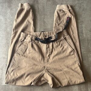 Men's Casual Tan Joggers with Belt